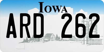 IA license plate ARD262