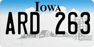 IA license plate ARD263