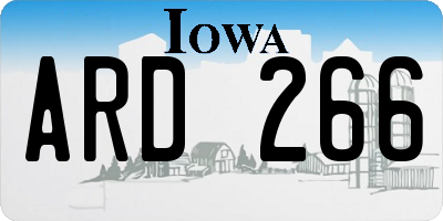 IA license plate ARD266