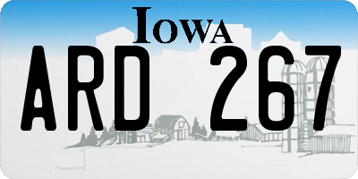 IA license plate ARD267