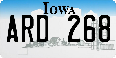 IA license plate ARD268