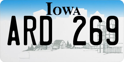 IA license plate ARD269