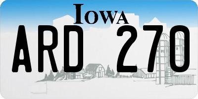 IA license plate ARD270