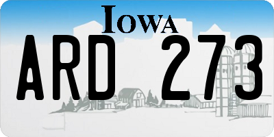 IA license plate ARD273