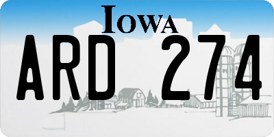 IA license plate ARD274