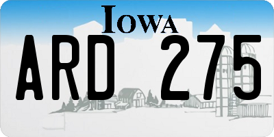IA license plate ARD275