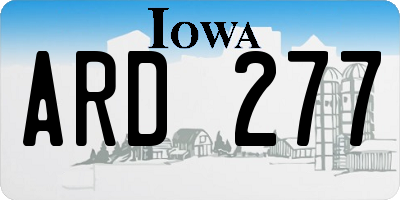 IA license plate ARD277