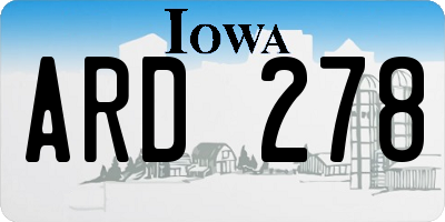 IA license plate ARD278