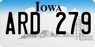 IA license plate ARD279