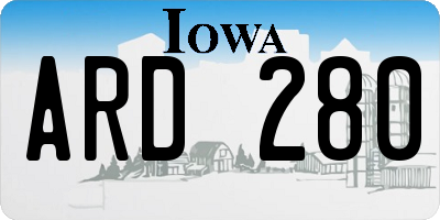 IA license plate ARD280