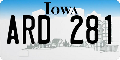 IA license plate ARD281