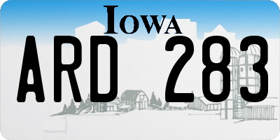 IA license plate ARD283