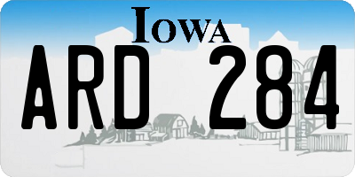 IA license plate ARD284