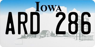 IA license plate ARD286