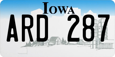 IA license plate ARD287