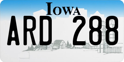 IA license plate ARD288