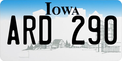 IA license plate ARD290
