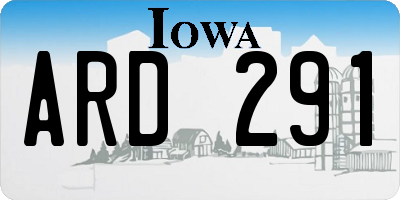 IA license plate ARD291