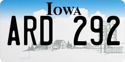 IA license plate ARD292