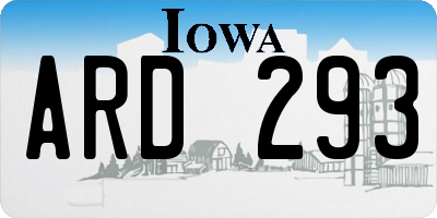 IA license plate ARD293
