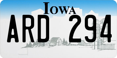 IA license plate ARD294