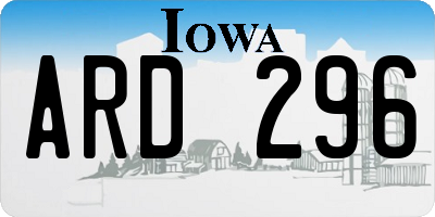 IA license plate ARD296