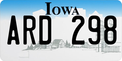 IA license plate ARD298