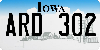 IA license plate ARD302
