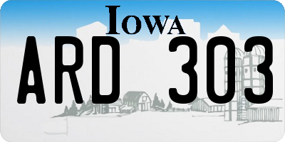 IA license plate ARD303