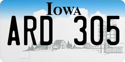 IA license plate ARD305