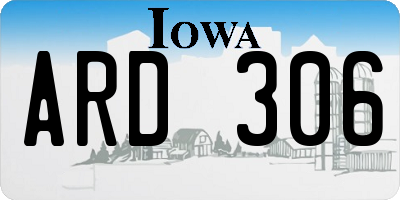 IA license plate ARD306