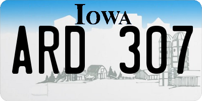 IA license plate ARD307