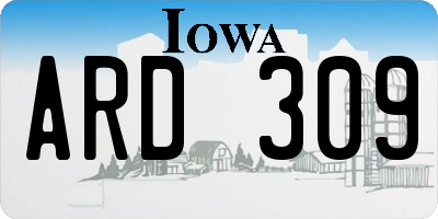 IA license plate ARD309
