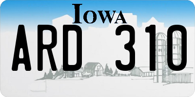 IA license plate ARD310