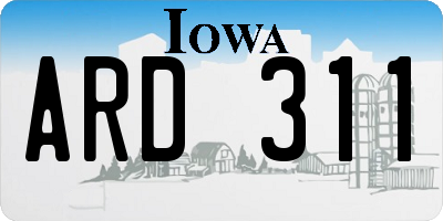 IA license plate ARD311