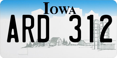 IA license plate ARD312