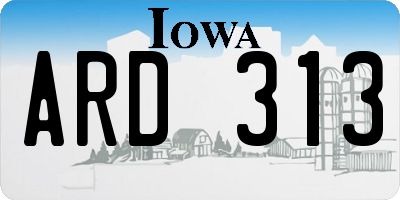 IA license plate ARD313
