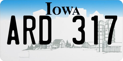 IA license plate ARD317