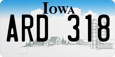 IA license plate ARD318