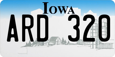 IA license plate ARD320