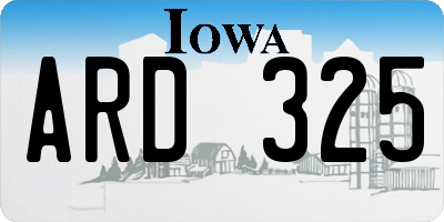 IA license plate ARD325