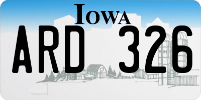 IA license plate ARD326