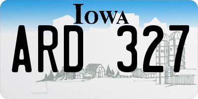 IA license plate ARD327