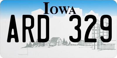 IA license plate ARD329