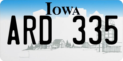 IA license plate ARD335