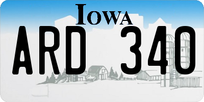 IA license plate ARD340
