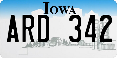 IA license plate ARD342