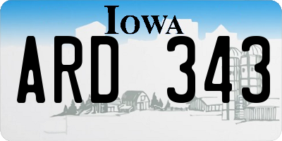 IA license plate ARD343
