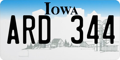 IA license plate ARD344