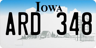 IA license plate ARD348